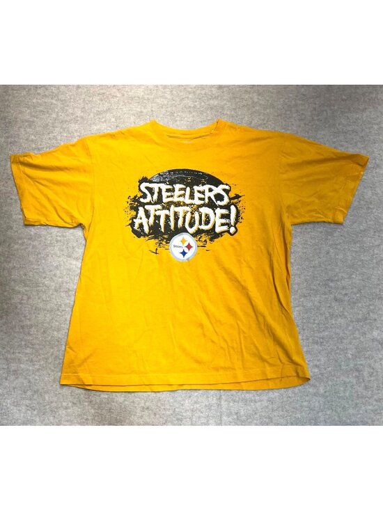 Other - Pittsburg Steelers "Steelers Attitude!" Yellow Short Sleeve Graphic T-shirt Larg